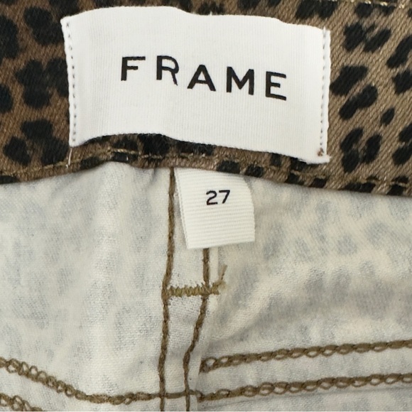 Frame Womens Le Crop Mid-rise Coated Leopard Print Mini Bootcut Jeans Si… - Picture 13 of 13